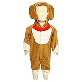 ベビー カバーオール 動物 着ぐるみ ふわもこもこ なりきり コスチューム ブラウン-トイプードル 70cm