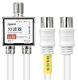 F-Factory 分波器 アンテナ分波器 4Cケーブル一体型 S-4C-FB 0.2m ストレートプラグ ニッケルメッキ (4K8K / 地デジ/BS/CS/CATV デジタル放送対応) ホワイト FF-S984WH
