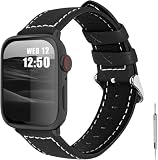 Apple Watch バンド アップルウォッチバンド Compatible with 49mm 46mm 45mm 44mm 42mm apple watch series11 10 9 8 7 6 5 4 3 2 1 SE SE2 SE3 Ultra3 Ultra2 バンド 本革レザー ベルト 交換バンド(ブラック 49mm 46mm 45mm 44mm 42mm(S3/2/1))