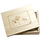 ビーグラッドストア メモリアルボックス ダーラナホース ファーストヘア へその緒ケースセット 高級桐天然木使用