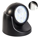 elfishjp LEDセンサーライト ナイトライト 人感＆明暗センサライト360度回転　感応小夜灯 乾電池式 人感フットライト 室内照明　玄関　階段　廊下 電球色