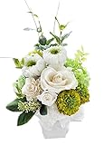 花由 プリザーブドフラワープリエール ホワイト 【お供え お悔やみ 仏花 お盆 初盆 花 お彼岸】