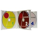 オーバルマルチメディア(OvalMultimedia) CDケース 日本製 PS24mm厚 4枚収納マルチCDケース ホワイト 3個 CD/DVD/ブルーレイケースにも最適