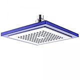 Lovoski ２個　お風呂　蛇口　8インチ　LED　ブルー　噴霧　シャワーヘッド　正方形　バスルーム　ライト　飾り