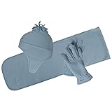 (トレスパス) Trespass キッズ・子供用 Hansel フリースキャップ・ フリースマフラー・ フリース手袋 3点セット 冬 防寒 (2/4歳) (ウォーター)