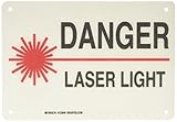 Brady 122849 Radiation and Laser Sign, 7" Height x 10" Width, Red and Black on White [並行輸入品]