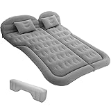 エアーマット 車中泊マット エアーベッド トヨタ アルファード ヴェルファイア 10系 20系 30系 40系 ALPHARD VELLFIRE 車載エアベッド エアーマットレス 電動ポンプ付き 多用途 車中泊 室内 アウトドア キャンプなど対応 (ヴェルファイア, グレー)
