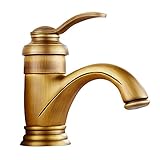 アンティークタップホットとコールドレトロすべての銅純粋な銅ヨーロッパの青銅の抽象盆シングルホールのシングルハンドルの蛇口