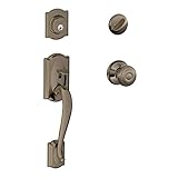 Camelot Single Cylinder Handleset and Georgian Knob, Antique Pewter (F60 CAM 620 GEO) [並行輸入品]