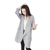 ファッションストーリーレディースオープンフロントLooseトレンチコートアウター滝カーディガンセーター カラー: グレイ