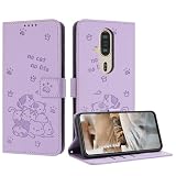らくらくスマートフォン F-53E ケース 手帳型 Vlimus かわいい子猫の携帯電話ケース らくらくホン f53e ケース 手帳型 カード収納 耐衝撃 らくらくホン ケースf-53e スマートフォンケース 耐久性 指紋防止 スタンド機能 Rakuraku F-53E ケース ウエストバックルマグネット式 防水 ドコモ らくらくフォン f-53e ケース 紫