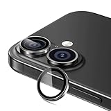 antalink 対応 iPhone 17 カメラ保護 カメラ保護カバー アルミ合金＋強化ガラス製 カメラフィルム 曇り防止 高透過率 黒縁取り 露出オーバー防止 指紋防止 自動吸着 気泡ゼロ 対応 いphone 17 レンズカバー 【2枚セット】 (ブラック)