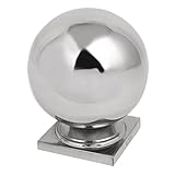 uxcell　ボールトップキャップ　階段ニューエルフェンスポスト用　80mmx80mm　304ステンレススチール　シルバートーン