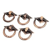uxcell リングプル　銅トーン　ビンテージスタイル　40mm x 25mm　食器棚・キャビネット　引き出し　5個入り