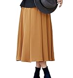 Angeliebe エンジェリーベ マタニティ ツイル ボリューム ギャザー スカート 産前 産後 対応 妊婦服 ミモレ丈 裏地付 フリー キャメル