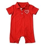 (アナックジュジュール) Anak Jujur S/S Polo Cover All 半袖 ポロ カバーオール 【ディープレッド】【size:70】