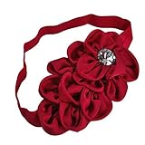 BlueTop Lovely Cotton Baby Girl's Chiffon Big Flower Hairband Headbands (red) [並行輸入品]