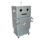 えて 木製収納ロボ ロビット(Robit) シルバー