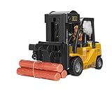 【Woxiro】ミニ RC フォークリフト 合金フォークリフトミニカー 建設玩具 幼児向けトラックおもちゃ 1/24 スケール 操作リモコン付き スプレー音付き ライト付き 3～7 歳向け 室内外プレイ 使いやすい 多用途​(クレーン)