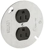 Leviton 5042 15 Amp、125ボルト、二重にコンセント4インチカバー、亜鉛メッキスチール
