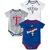 Texas Rangersベビー/幼児Triple Play II 3 Piece Creeper Set ホワイト