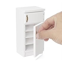 Amazon | 1/12 ミニチュア 冷蔵庫 ドールハウス 家具 小物, 白色