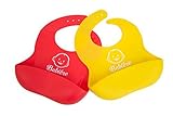 Waterproof Silicone Bib with Snaps & Crumb Catcher by Babi?re. Infant & Toddler Bibs for Boys & Girl