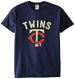 MLB Minnesota Twinsメンズ58 Wティー、海軍、小