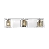 Ove Decors Reese IiiステンレススチールLED Vanityライト、ステンレススチールwith Bronze Shade