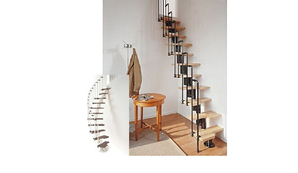 Amazon アイエム 省スペースミニ階段キット Im Ka Wdp1 ロフト用階段 ステップ ダーク サポート支柱 ポール手摺カ ホワイト 手すり