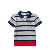 ポロ ラルフローレン ストライプ・コットン・半袖ポロシャツ[グレーマルチ](男の子12～24か月用)18Mサイズ [並行輸入品]