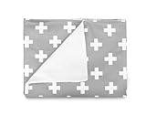 Olli & Lime Cross Blanket, Gray/White by Olli & Lime