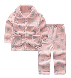 ハートフランネルキッズパジャマソフトSleepsuitコーラルベルベット寝間着Nightcloth