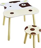 キッズテーブルチェアセット モーモー柄 N-8835