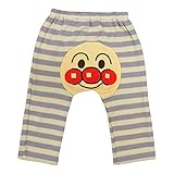 [バンダイ] ロングパンツ アンパンマン ベビー ボーダー柄 グレー 90