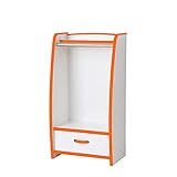 【JAJAN】キッズ ハンガーラック スリム 幅48cm　オレンジ［完成品][おまけ付き]【知育家具EVAキッズシリーズ】HRJ-48HO_s