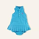 ポロラルフローレン メッシュ ノースリーブワンピース ライトブルー (女の子3～9か月用) 6M [並行輸入品]