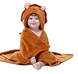 【ベビー】動物着ぐるみ風ポンチョ　毛布　１００ｃｍ　ライオン（茶）