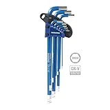 WORKPRO W022017A 9-Piece Long Arm Imperial/Metric Ball Point Hex Key Set [並行輸入品]