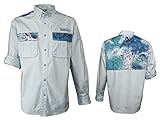 a-game Camo Elixir Ultra Marineブルー長袖ボタンダウンシャツ( Large )