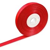 YONEOKA RIBBON カラーリボン 12ｍｍ幅×30ｍ巻 ラッピング 手芸 装飾 飾り付け DIY クラフト ハンドメイド (1.レッド)