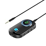 Bluetooth5.0 トランスミッター レシーバー 一台三役 送信機 受信機 ハンズフリー通話 3.5mmオーディオ 車・ホームステレオ・ヘッドフォン・スピーカー・Nintendo Switch・PS4対応 小型 技適認証済み 日本語説明書付