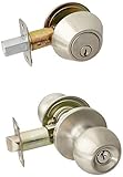 NU-SET 3 x ( F-E-32D + 70032D ) Keyed Same Door Knob and Single Cylinder Deadbolt (Set of 3) Satin S