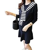 (マーシェル) Marshel マタニティ ワンピース 春夏 チュニック 産前 産後 長く使える 妊婦服 ネイビー M