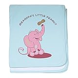 CafePress – Grandpa 's Little Peanut – ピンクBaby Blanket – スーパーソフトベビー毛布、新生児おくるみ ブルー 059395144025CD2