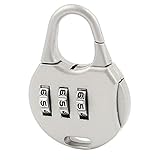 uxcell　南京錠　ダイヤル式　メタル製　ライトカーキ　三桁デザイン　パスワードロック