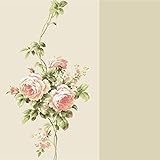 York Wallcoverings Casabella II Rose Stripe Wallpaper Memo Sample, 8 by 10-Inch, Pearl, Ecru, Peach,