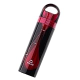 Bwiv BPAフリーウォーターボトル Tritanプラボトル アウトドア 子供 学生用 茶こし付き水筒 350ML レッド×ブラック