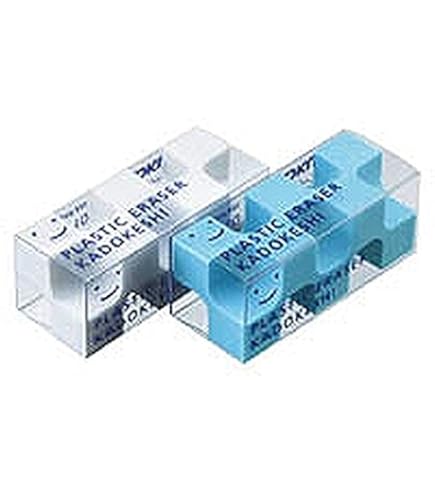 Amazon | コクヨ カドケシ プチ 消しゴム 鉛筆用 ブルー・ホワイト 2色