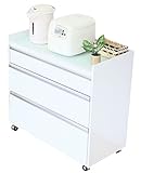 90キッチンカウンター ベストワン WH 組立状態 完成品